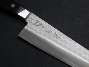 TORATETSU HAMMERED AOGAMI-2 STAINLESS CLAD SANTOKU 180MM