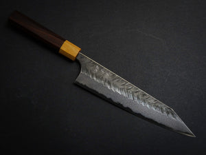 YOSHIMI AOGAMI SUPER KUROUCHI V-HAMMAERED KIRITSUKE GYUTO 210MM OCTAGONAL ROSEWOOD HANDLE