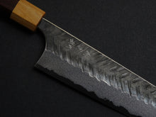 Load image into Gallery viewer, YOSHIMI AOGAMI SUPER KUROUCHI V-HAMMAERED KIRITSUKE GYUTO 210MM OCTAGONAL ROSEWOOD HANDLE
