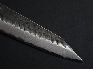 YOSHIMI AOGAMI SUPER KUROUCHI V-HAMMAERED KIRITSUKE GYUTO 210MM OCTAGONAL ROSEWOOD HANDLE
