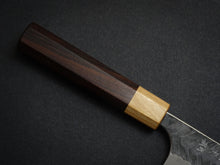 Load image into Gallery viewer, YOSHIMI AOGAMI SUPER KUROUCHI V-HAMMAERED KIRITSUKE GYUTO 210MM OCTAGONAL ROSEWOOD HANDLE
