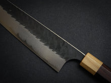 Load image into Gallery viewer, YOSHIMI AOGAMI SUPER KUROUCHI V-HAMMAERED KIRITSUKE GYUTO 210MM OCTAGONAL ROSEWOOD HANDLE
