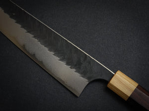 YOSHIMI AOGAMI SUPER KUROUCHI V-HAMMAERED KIRITSUKE GYUTO 210MM OCTAGONAL ROSEWOOD HANDLE