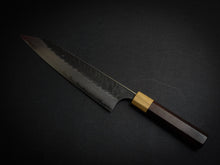 Load image into Gallery viewer, YOSHIMI AOGAMI SUPER KUROUCHI V-HAMMAERED KIRITSUKE GYUTO 210MM OCTAGONAL ROSEWOOD HANDLE

