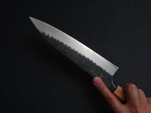 Load image into Gallery viewer, YOSHIMI AOGAMI SUPER KUROUCHI V-HAMMAERED KIRITSUKE GYUTO 210MM OCTAGONAL ROSEWOOD HANDLE
