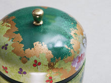 Load image into Gallery viewer, FLOWER PAINTED TIN TEA CADDY WITH KNOB
