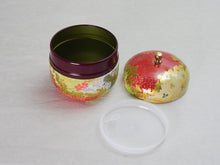 Load image into Gallery viewer, FLOWER PAINTED TIN TEA CADDY WITH KNOB
