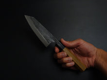 Load image into Gallery viewer, KICHIJI KUROGANE AOGAMI-2 KUROUCHI KO-BUNKA 120MM OCTAGONAL TEAK HANDLE
