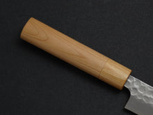 Load image into Gallery viewer, TSUNEHISA SHIROGAMI-2 STAINLESS CLAD HAMMERED SUJIHIKI 240MM CHERRY WOOD HANDLE
