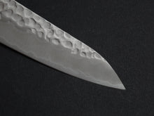 Load image into Gallery viewer, TSUNEHISA SHIROGAMI-2 STAINLESS CLAD HAMMERED GYUTO 180MM CHERRY WOOD HANDLE
