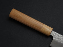 Load image into Gallery viewer, TSUNEHISA SHIROGAMI-2 STAINLESS CLAD HAMMERED GYUTO 180MM CHERRY WOOD HANDLE
