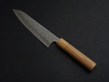 Load image into Gallery viewer, TSUNEHISA SHIROGAMI-2 STAINLESS CLAD HAMMERED GYUTO 180MM CHERRY WOOD HANDLE
