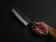 Load image into Gallery viewer, NIGARA VGXEOS KUROUCHI DAMASCUS NAKIRI 165MM OCTAGONAL EBONY HANDLE
