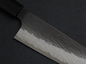 NIGARA VGXEOS KUROUCHI DAMASCUS SANTOKU 170MM OCTAGONAL EBONY HANDLE