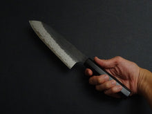 Load image into Gallery viewer, NIGARA VGXEOS KUROUCHI DAMASCUS SANTOKU 170MM OCTAGONAL EBONY HANDLE

