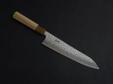 Load image into Gallery viewer, KICHIJI SHIROGAMI-1 / STAINLESS CLAD HAMMERED GYUTO 210MM OCTAGONAL HANDLE
