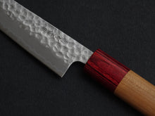 Load image into Gallery viewer, KICHIJI AOGAMI SUPER STAINLESS CLAD HAMMERED MIGAKI PETTY 135MM CHERRY WOOD HANDLE
