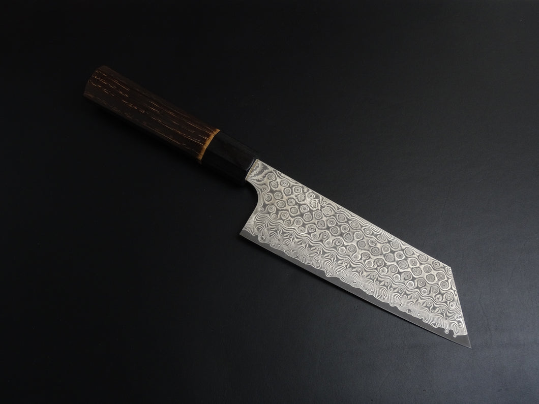 NIGARA SG2 DAMASCUS NAKIRI 165MM BURNT CHESTNUT WOOD OCTAGONAL HANDLE
