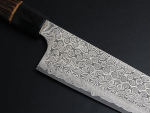 NIGARA SG2 DAMASCUS NAKIRI 165MM BURNT CHESTNUT WOOD OCTAGONAL HANDLE
