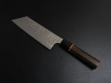 Load image into Gallery viewer, NIGARA SG2 DAMASCUS NAKIRI 165MM BURNT CHESTNUT WOOD OCTAGONAL HANDLE
