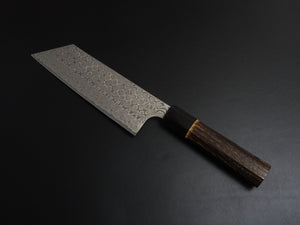 NIGARA SG2 DAMASCUS NAKIRI 165MM BURNT CHESTNUT WOOD OCTAGONAL HANDLE