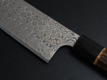 Load image into Gallery viewer, NIGARA SG2 DAMASCUS NAKIRI 165MM BURNT CHESTNUT WOOD OCTAGONAL HANDLE
