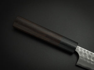 KATSUSHIGE ANRYU AOGAMI-2 WITH STAINLESS CLAD HAMMERED PETTY KNIFE 120MM ROSEWOOD HANDLE