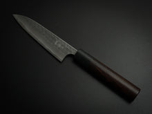 Load image into Gallery viewer, KATSUSHIGE ANRYU AOGAMI-2 WITH STAINLESS CLAD HAMMERED PETTY KNIFE 120MM ROSEWOOD HANDLE
