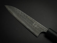 Load image into Gallery viewer, KATSUSHIGE ANRYU AOGAMI-2 WITH STAINLESS CLAD HAMMERED PETTY KNIFE 120MM ROSE WOOD HANDLE*
