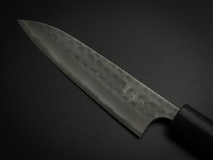 KATSUSHIGE ANRYU AOGAMI-2 WITH STAINLESS CLAD HAMMERED PETTY KNIFE 120MM ROSEWOOD HANDLE