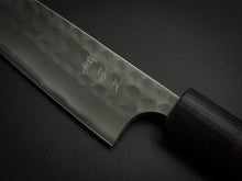 Load image into Gallery viewer, KATSUSHIGE ANRYU AOGAMI-2 WITH STAINLESS CLAD HAMMERED PETTY KNIFE 120MM ROSE WOOD HANDLE
