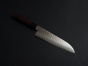 TSUNEHISA VG-10 33 LAYER HAMMERED DAMASCUS SANTOKU KNIFE ROSEWOOD HANDLE