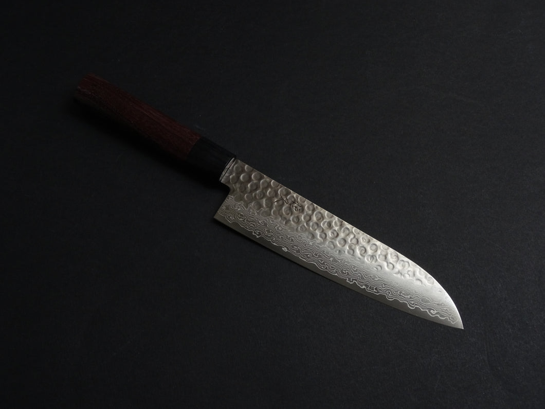 TSUNEHISA VG-10 33 LAYER HAMMERED DAMASCUS SANTOKU KNIFE ROSEWOOD HANDLE