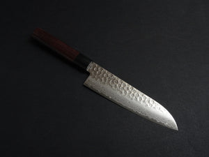 TSUNEHISA VG-10 33 LAYER HAMMERED DAMASCUS SANTOKU KNIFE ROSEWOOD HANDLE
