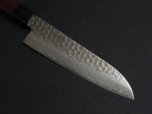 Load image into Gallery viewer, TSUNEHISA VG-10 33 LAYER HAMMERED DAMASCUS SANTOKU KNIFE ROSEWOOD HANDLE
