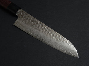 TSUNEHISA VG-10 33 LAYER HAMMERED DAMASCUS SANTOKU KNIFE ROSEWOOD HANDLE