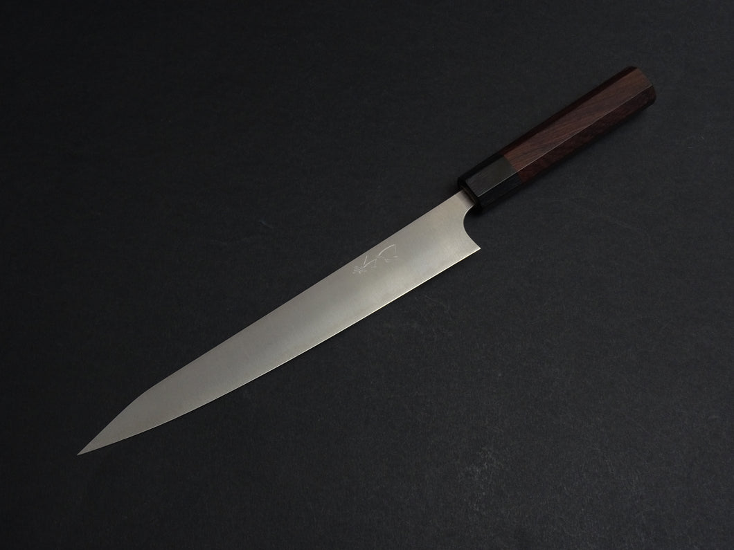 KOTETSU AOGAMI SUPER STAINLESS CLAD SUJIHIKI / CARVING KNIFE 240MM OCTAGONAL ROSEWOOD HANDLE