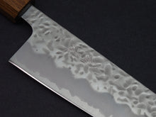 Load image into Gallery viewer, OUL SHIROGAMI-1 STAINLESS CLAD HAMMERED GYUTO 210MM BLACK OAK HANDLE
