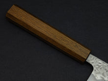 Load image into Gallery viewer, OUL SHIROGAMI-1 STAINLESS CLAD HAMMERED GYUTO 210MM BLACK OAK HANDLE

