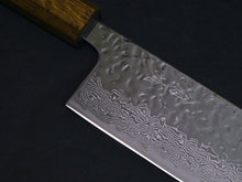 Load image into Gallery viewer, OUL AUS-10 NICKEL DAMASCUS HAMMERED NAKIRI 165MM BLACK OAKWOOD HANDLE
