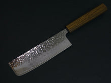 Load image into Gallery viewer, OUL AUS-10 NICKEL DAMASCUS HAMMERED NAKIRI 165MM BLACK OAKWOOD HANDLE
