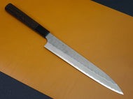 NIGARA AOGAMI SUPER CORE STAINLESS CLAD MIGAKI HAMMERED SUJIHIKI 240MM