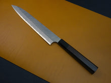Load image into Gallery viewer, NIGARA AOGAMI SUPER CORE STAINLESS CLAD MIGAKI HAMMERED SUJIHIKI 240MM
