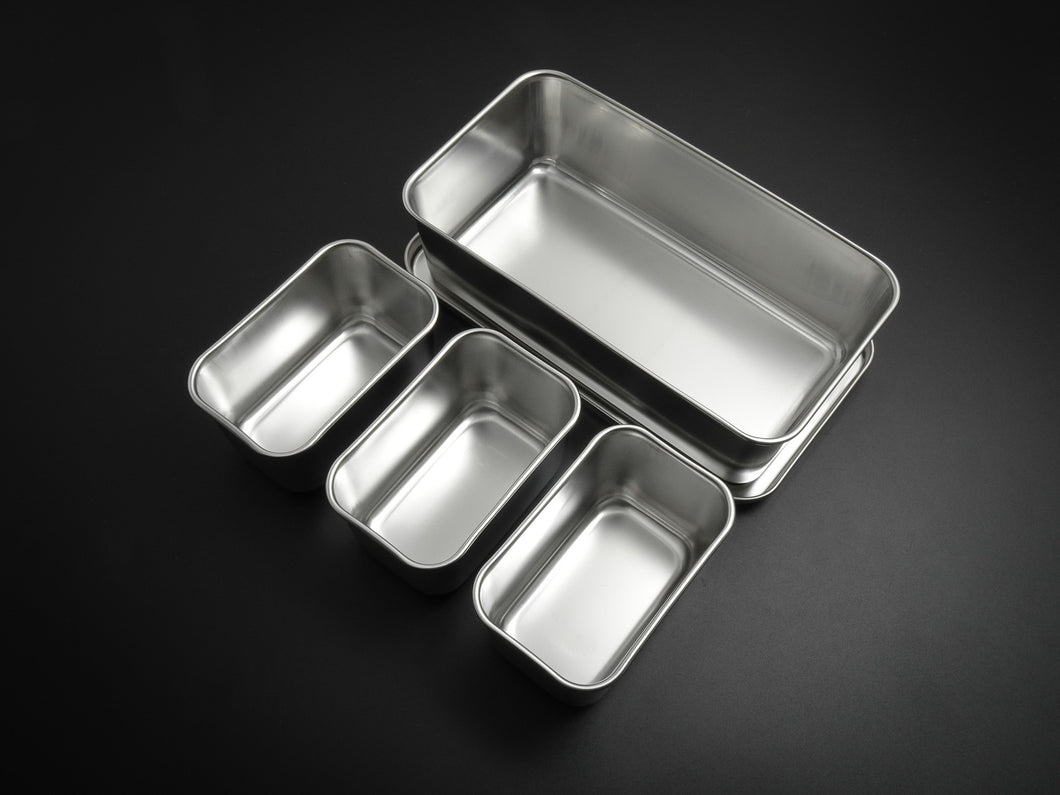 JAPANESE STAINLESS STEEL 3 YAKUMI SMALL GASTRONORM PANS SET