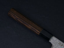 Load image into Gallery viewer, KICHIJI HIKARI SLD STAINLESS CLAD DAMASCUS KUROZOME KO-SANTOKU 150MM OCTAGONAL WENGE HANDLE
