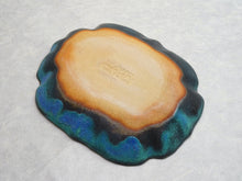 Load image into Gallery viewer, MASHIKOYAKI LOTUS-SHAPED TURQUOISE BLUE PLATE
