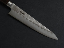 Load image into Gallery viewer, KICHIJI GINSAN NASHIJI PETTY KNIFE 135MM BROWN HANDLE (WITH BOLSTER)
