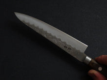 Load image into Gallery viewer, KICHIJI GINSAN NASHIJI PETTY KNIFE 135MM BROWN HANDLE (WITH BOLSTER)
