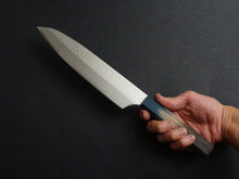 Load image into Gallery viewer, KICHIJI VG-5 HAMMERED GYUTO 210MM OCTAGONAL AKATSUKI (BURNT &amp; DYED)  HANDLE

