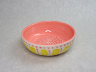 TIERRA COCIDA VINTAGE POTTERY GRATER BOWL (PINK & YELLOW)